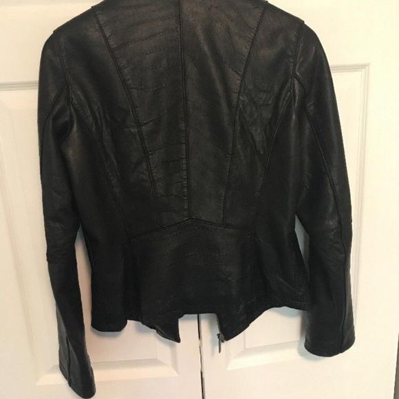 Michael By Michael Kors Black Leather Moto Jacket - Picture 6 of 8